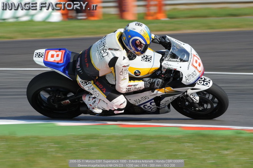 2008-05-11 Monza 0291 Superstock 1000 - 8 Andrea Antonelli - Honda CBR1000RR